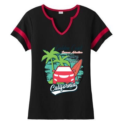 Golden Coast Summer Adventure Ladies Halftime Notch Neck Tee