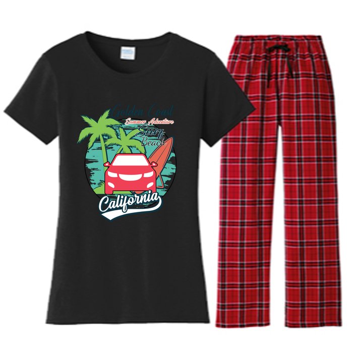 Golden Coast Summer Adventure Women's Flannel Pajama Set