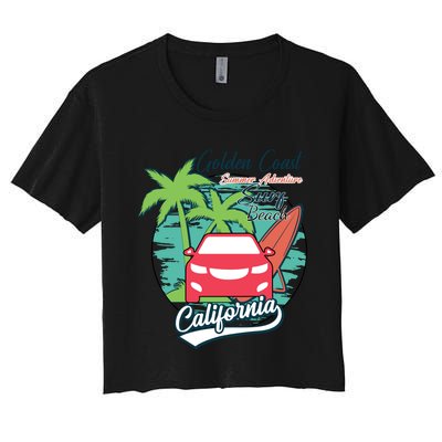 Golden Coast Summer Adventure Women's Crop Top Tee