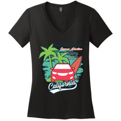 Golden Coast Summer Adventure Women's V-Neck T-Shirt