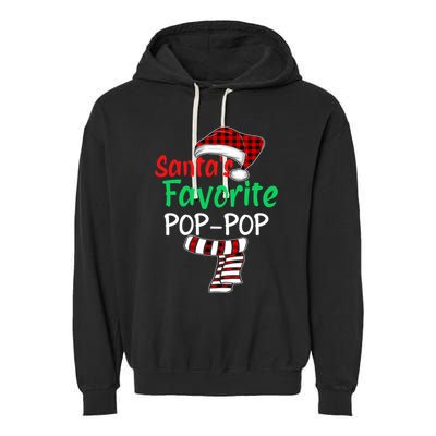 Grandpa Christmas Santa Hagift SantaS Favorite Poppop Gift Garment-Dyed Fleece Hoodie