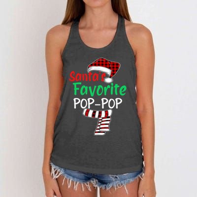 Grandpa Christmas Santa Hagift SantaS Favorite Poppop Gift Women's Knotted Racerback Tank