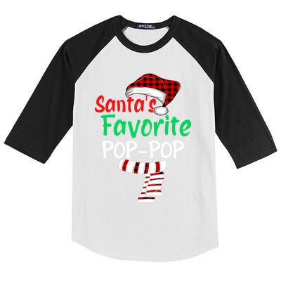 Grandpa Christmas Santa Hagift SantaS Favorite Poppop Gift Kids Colorblock Raglan Jersey