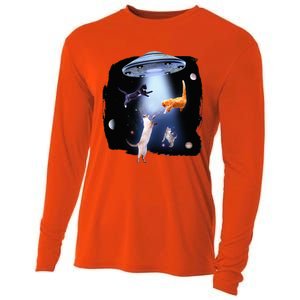 Galaxy Cat Space Kitty Planets Galaxy Cooling Performance Long Sleeve Crew