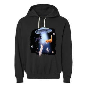 Galaxy Cat Space Kitty Planets Galaxy Garment-Dyed Fleece Hoodie