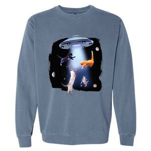 Galaxy Cat Space Kitty Planets Galaxy Garment-Dyed Sweatshirt