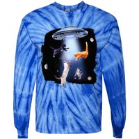 Galaxy Cat Space Kitty Planets Galaxy Tie-Dye Long Sleeve Shirt