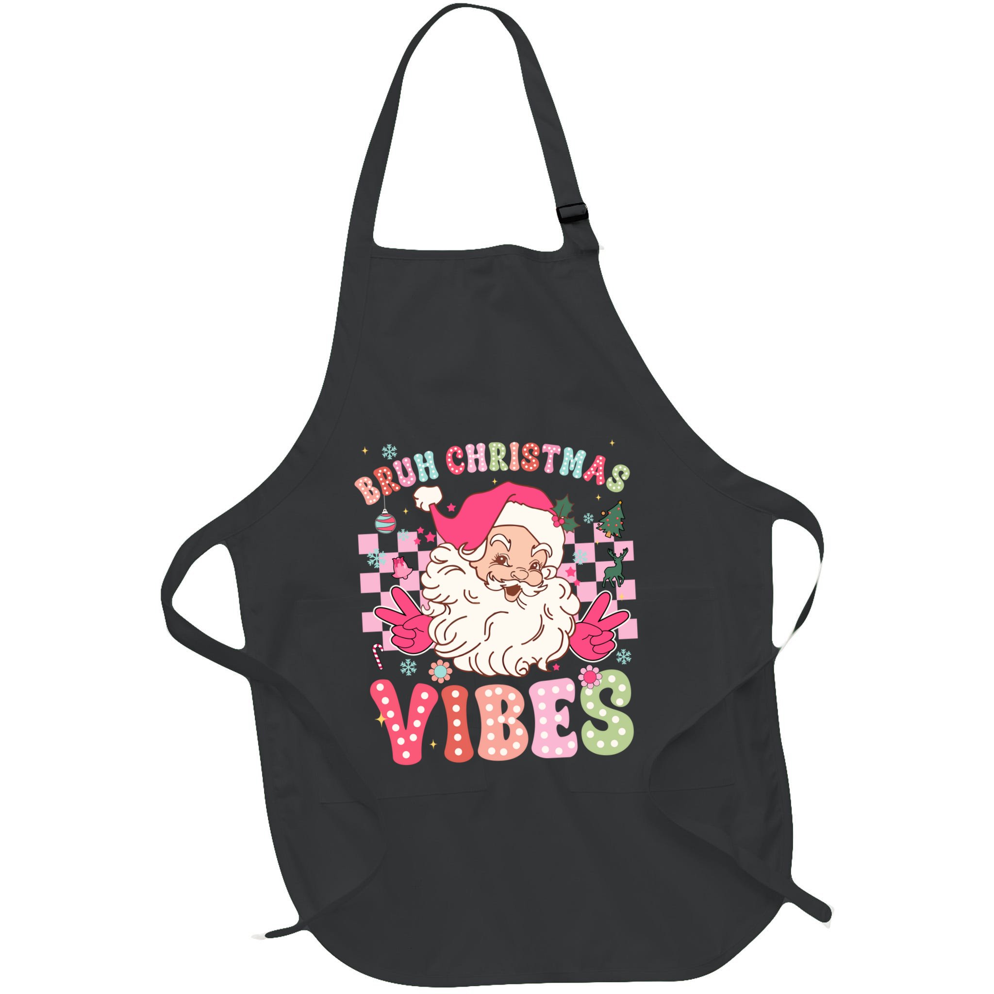 Groovy Cute Santa Claus Bruh Christmas Vibes Xmas Gift Apron