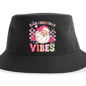 Groovy Cute Santa Claus Bruh Christmas Vibes Xmas Gift Sustainable Bucket Hat