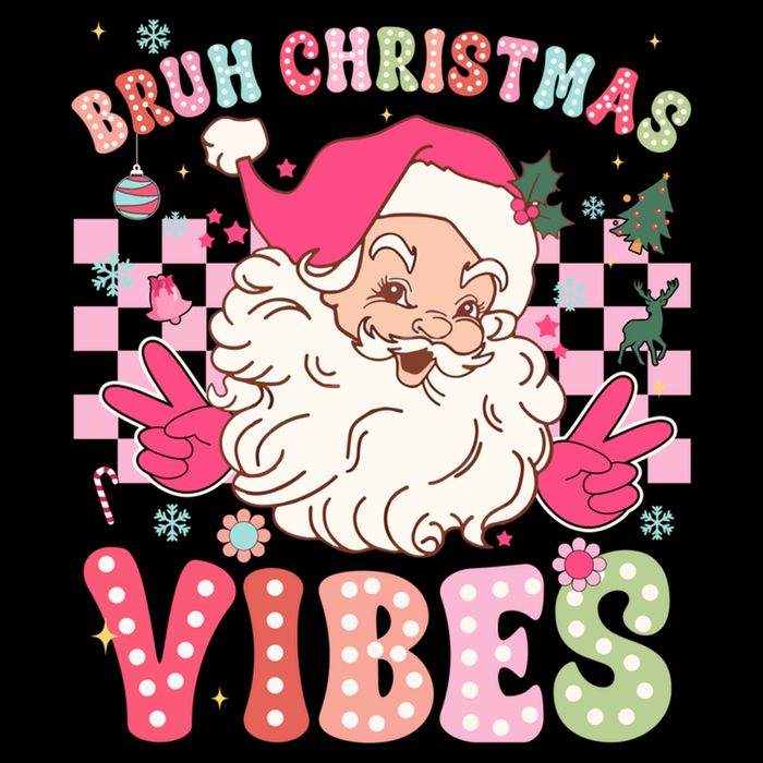 Groovy Cute Santa Claus Bruh Christmas Vibes Xmas Gift Drawstring Bag