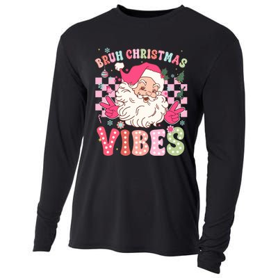 Groovy Cute Santa Claus Bruh Christmas Vibes Xmas Gift Cooling Performance Long Sleeve Crew