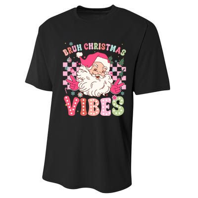 Groovy Cute Santa Claus Bruh Christmas Vibes Xmas Gift Performance Sprint T-Shirt