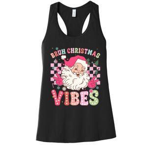 Groovy Cute Santa Claus Bruh Christmas Vibes Xmas Gift Women's Racerback Tank