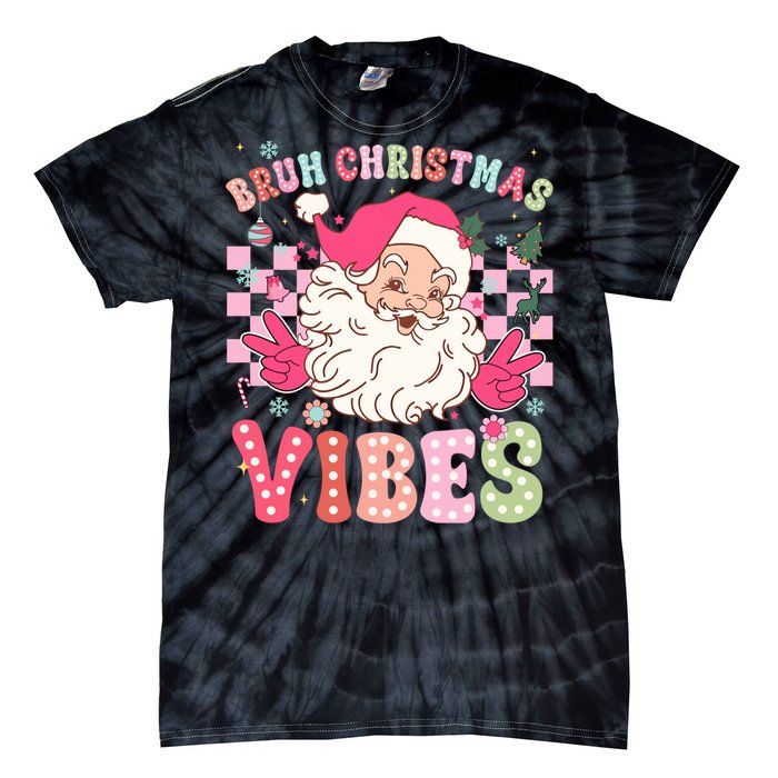 Groovy Cute Santa Claus Bruh Christmas Vibes Xmas Gift Tie-Dye T-Shirt