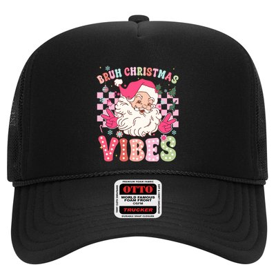 Groovy Cute Santa Claus Bruh Christmas Vibes Xmas Gift Trucker Hat