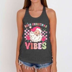 Groovy Cute Santa Claus Bruh Christmas Vibes Xmas Gift Women's Knotted Racerback Tank