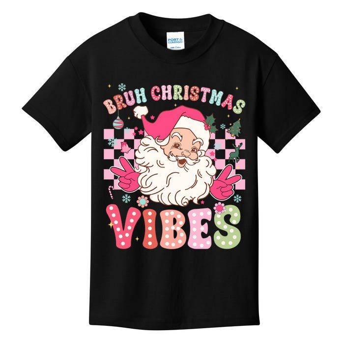 Groovy Cute Santa Claus Bruh Christmas Vibes Xmas Gift Kids T-Shirt