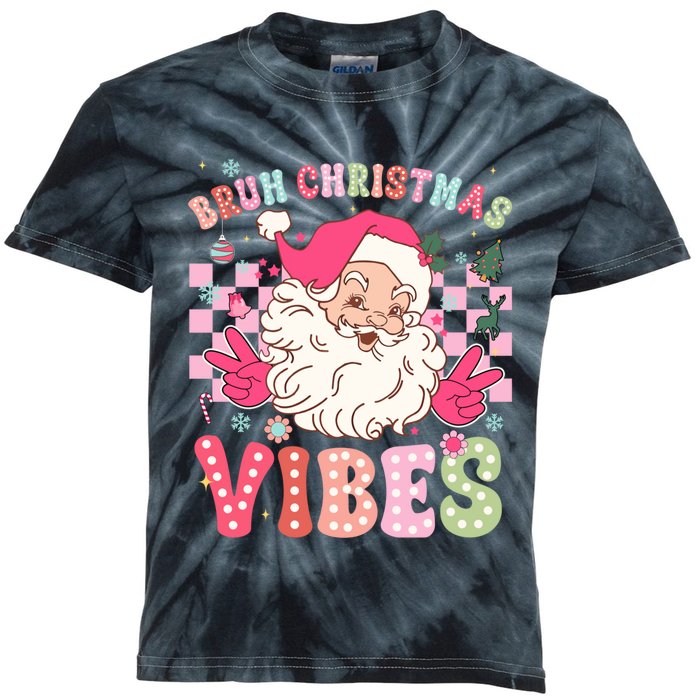 Groovy Cute Santa Claus Bruh Christmas Vibes Xmas Gift Kids Tie-Dye T-Shirt