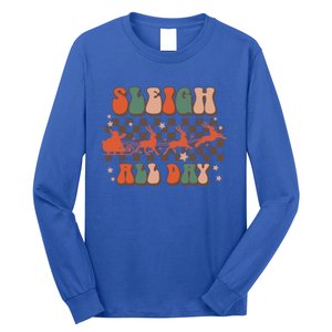 Groovy Christmas Sleigh All Day Reindeer Cute Gift Long Sleeve Shirt