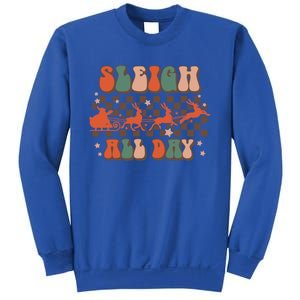 Groovy Christmas Sleigh All Day Reindeer Cute Gift Sweatshirt