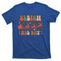 Groovy Christmas Sleigh All Day Reindeer Cute Gift T-Shirt