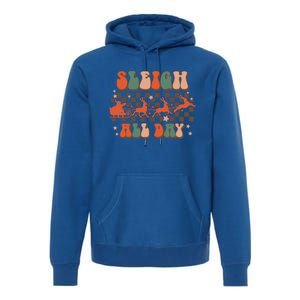 Groovy Christmas Sleigh All Day Reindeer Cute Gift Premium Hoodie