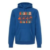 Groovy Christmas Sleigh All Day Reindeer Cute Gift Premium Hoodie