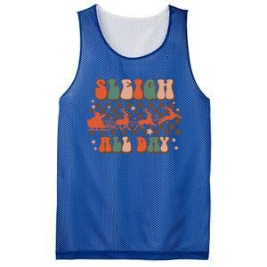 Groovy Christmas Sleigh All Day Reindeer Cute Gift Mesh Reversible Basketball Jersey Tank