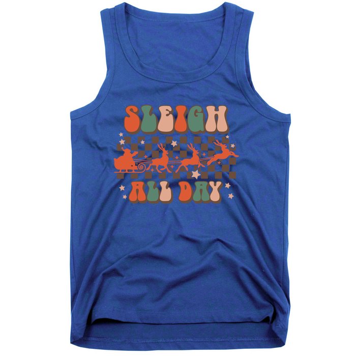 Groovy Christmas Sleigh All Day Reindeer Cute Gift Tank Top