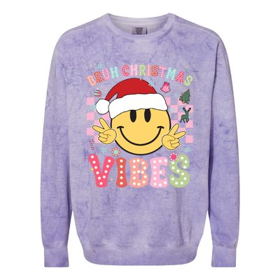 Groovy Cute Santa Claus Bruh Christmas Vibes Xmas Gift Colorblast Crewneck Sweatshirt