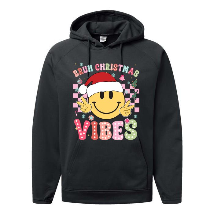 Groovy Cute Santa Claus Bruh Christmas Vibes Xmas Gift Performance Fleece Hoodie