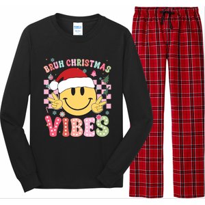 Groovy Cute Santa Claus Bruh Christmas Vibes Xmas Gift Long Sleeve Pajama Set