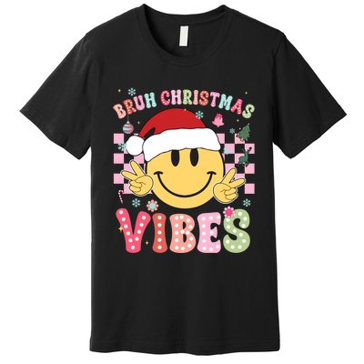 Groovy Cute Santa Claus Bruh Christmas Vibes Xmas Gift Premium T-Shirt