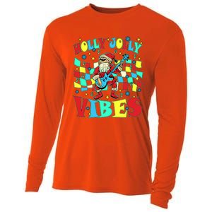 Groovy Cute Santa Claus Christmas Vibes Gift Cooling Performance Long Sleeve Crew