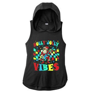 Groovy Cute Santa Claus Christmas Vibes Gift Ladies PosiCharge Tri-Blend Wicking Draft Hoodie Tank