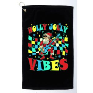 Groovy Cute Santa Claus Christmas Vibes Gift Platinum Collection Golf Towel