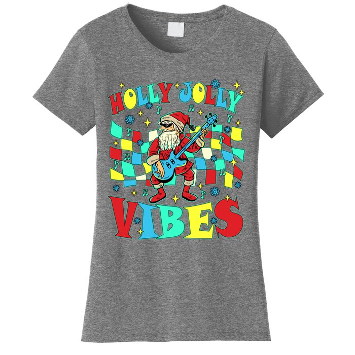 Groovy Cute Santa Claus Christmas Vibes Gift Women's T-Shirt