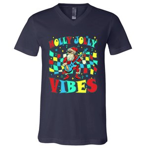 Groovy Cute Santa Claus Christmas Vibes Gift V-Neck T-Shirt