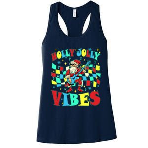 Groovy Cute Santa Claus Christmas Vibes Gift Women's Racerback Tank