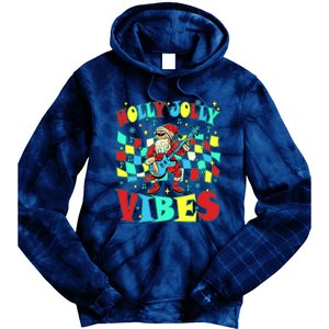 Groovy Cute Santa Claus Christmas Vibes Gift Tie Dye Hoodie