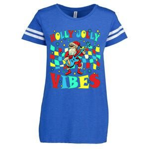 Groovy Cute Santa Claus Christmas Vibes Gift Enza Ladies Jersey Football T-Shirt