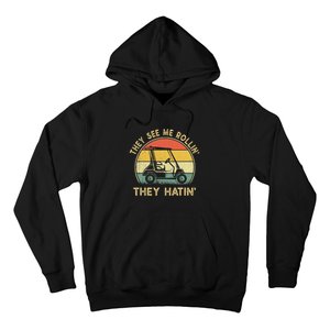 Golf Cart See Me Rollin They Hatin Funny Golf Humor Hoodie