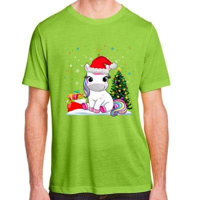 Girls Cute Santa Unicorn Christmas Unicorn Xmas Gift Adult ChromaSoft Performance T-Shirt