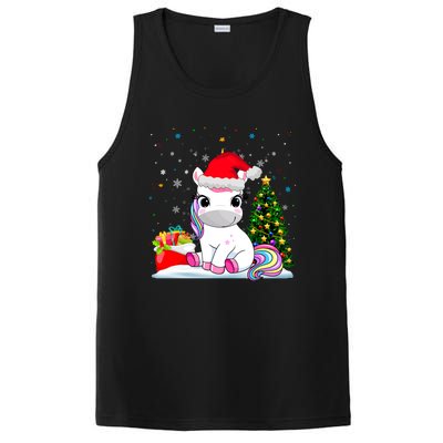 Girls Cute Santa Unicorn Christmas Unicorn Xmas Gift PosiCharge Competitor Tank