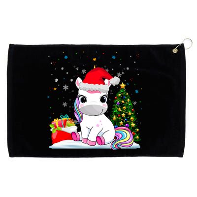 Girls Cute Santa Unicorn Christmas Unicorn Xmas Gift Grommeted Golf Towel