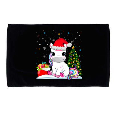 Girls Cute Santa Unicorn Christmas Unicorn Xmas Gift Microfiber Hand Towel