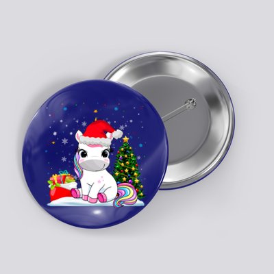 Girls Cute Santa Unicorn Christmas Unicorn Xmas Gift Button