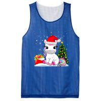 Girls Cute Santa Unicorn Christmas Unicorn Xmas Gift Mesh Reversible Basketball Jersey Tank