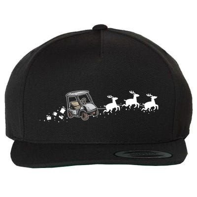 Golf Cart Santa Christmas Sleigh Funny Golf Cart Xmas Meaningful Gift Wool Snapback Cap