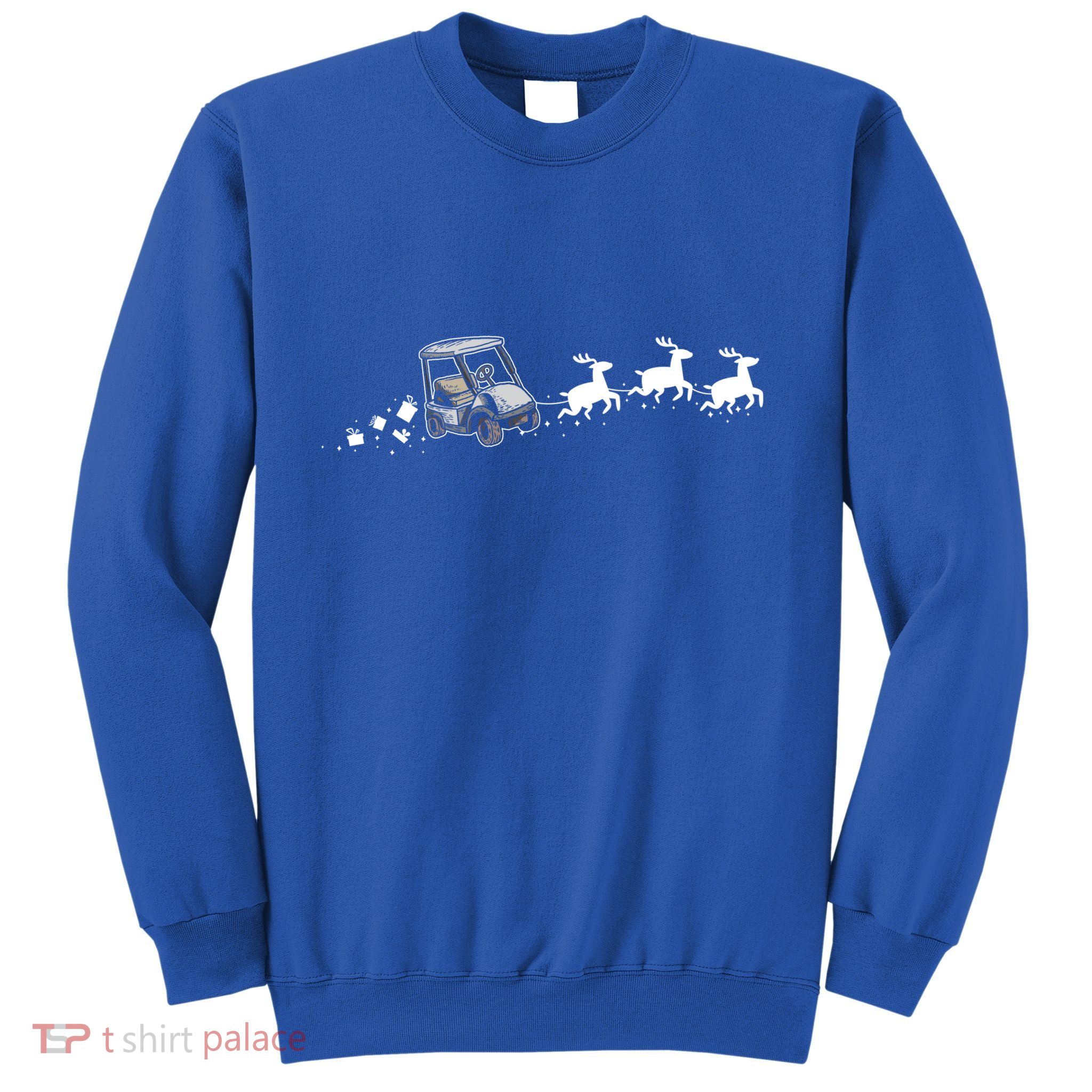 Golf Cart Santa Christmas Sleigh Funny Golf Cart Xmas Meaningful Gift Sweatshirt